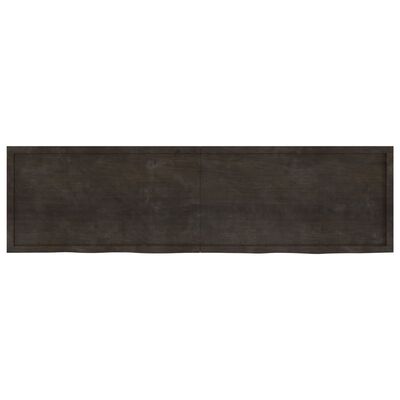 vidaXL sötétbarna kezelt tömör tölgyfa asztallap 220x60x(2-6) cm