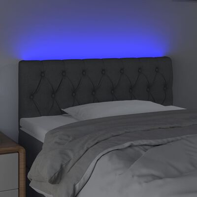 vidaXL sötétszürke szövet LED-es fejtámla 100 x 7 x 78/88 cm