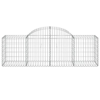 vidaXL 8 db íves horganyzott vas gabion kosár 200x50x60/80 cm