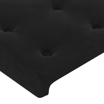 vidaXL fekete bársony fejtámla szárnyakkal 83 x 23 x 118/128 cm