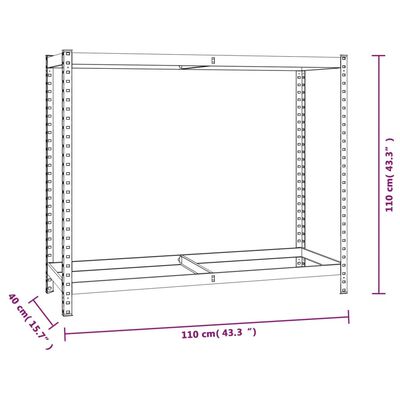 vidaXL 4 db ezüstszínű 2 szintes acél gumiabroncstartó 110x40x110 cm