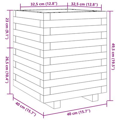 vidaXL impregnált fenyőfa kerti virágláda 40 x 40 x 49,5 cm