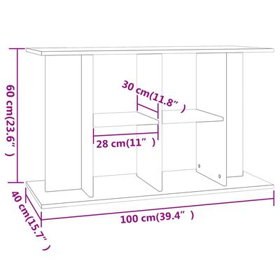 vidaXL fekete szerelt fa akváriumi állvány 100 x 40 x 60 cm