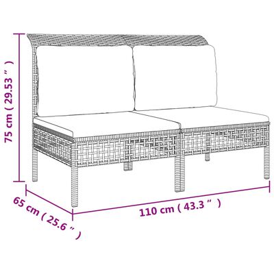 vidaXL 6 részes szürke polyrattan kerti ülőgarnitúra párnákkal