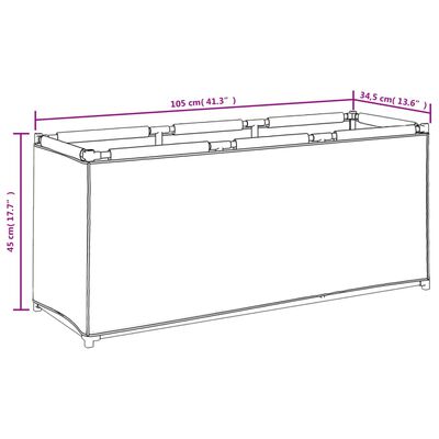 vidaXL fekete szövet tárolódoboz 105 x 34,5 x 45 cm