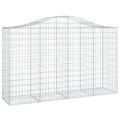 vidaXL 12 db íves horganyzott vas gabion kosár 200x50x120/140 cm