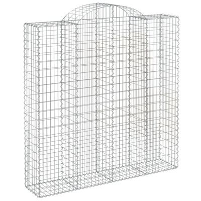 vidaXL 4 db íves horganyzott vas gabion kosár 200x50x200/220 cm