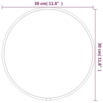 vidaXL fekete falitükör Ø 30 cm Kerek