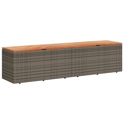 vidaXL szürke polyrattan és akácfa kerti tárolóláda 220 x 50 x 54 cm