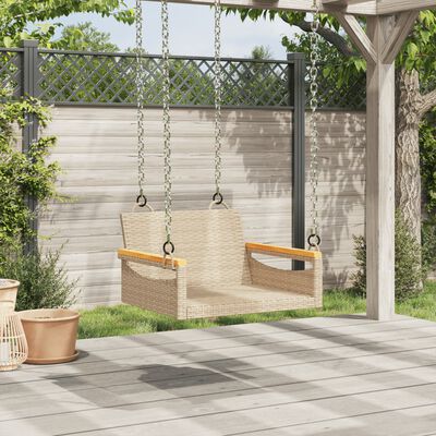 vidaXL bézs polyrattan hintapad 63 x 62 x 40 cm