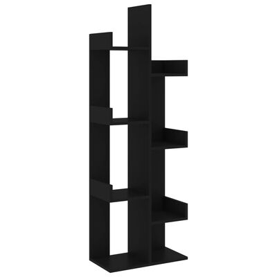 vidaXL fekete szerelt fa könyvszekrény 48 x 25,5 x 140 cm
