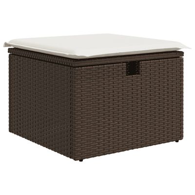 vidaXL 6 részes barna polyrattan kerti ülőgarnitúra párnával