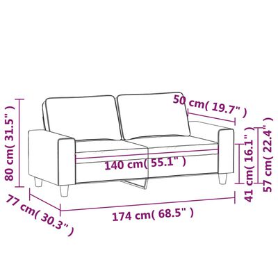 vidaXL kétszemélyes sötétszürke szövetkanapé 140 cm