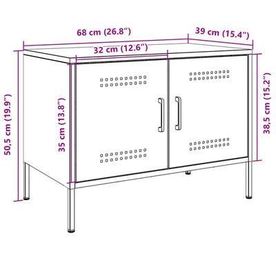 vidaXL antracitszürke acél TV-szekrény 68 x 39 x 50,5 cm