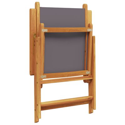vidaXL 6 db antracitszürke szövet és tömör fa dönthető kerti szék