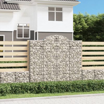 vidaXL 25 db íves horganyzott vas gabion kosár 200x50x180/200 cm