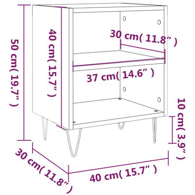 vidaXL 2 db betonszürke szerelt fa éjjeliszekrény 40x30x50 cm