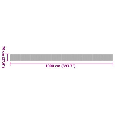 vidaXL négyszögletű fekete bambusz szőnyeg 70 x 1000 cm