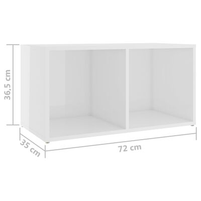 vidaXL 2 db magasfényű fehér szerelt fa TV-szekrény 72 x 35 x 36,5 cm