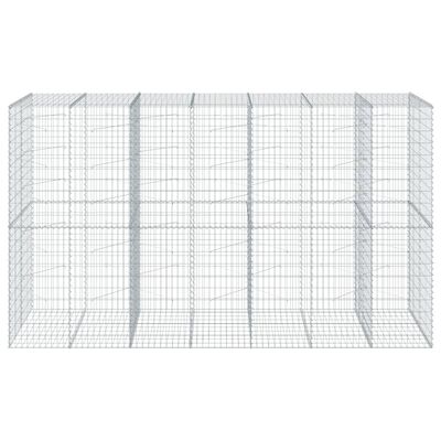 vidaXL horganyzott vas gabion kosár fedéllel 350 x 100 x 200 cm