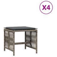 vidaXL 4 db szürke polyrattan kerti szék párnával 41 x 41 x 36 cm