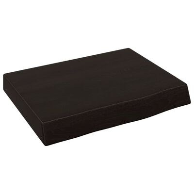 vidaXL sötétbarna kezelt tömör fa fürdőszobai pult 40x30x(2-6) cm