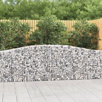 vidaXL 6 db íves horganyzott vas gabion kosár 400x30x80/100 cm