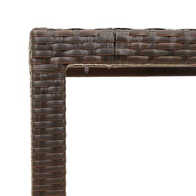 vidaXL barna polyrattan üveglapos kerti asztal 150 x 90 x 75 cm