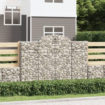 vidaXL 25 db íves horganyzott vas gabion kosár 200x30x140/160 cm