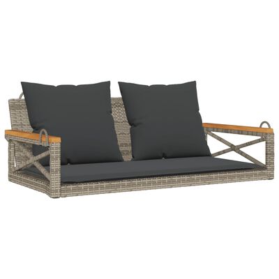 vidaXL szürke polyrattan hintapad párnákkal 109 x 62 x 40 cm