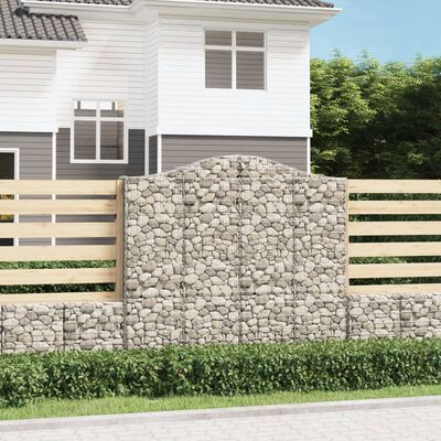 vidaXL 13 db íves horganyzott vas gabion kosár 200x30x180/200 cm