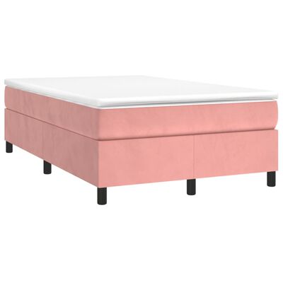 vidaXL rózsaszín bársony rugós ágy matraccal 120 x 190 cm