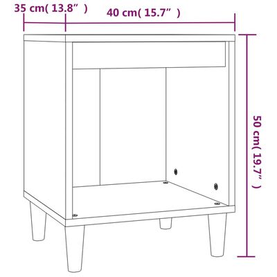 vidaXL 2 db barna tölgy színű éjjeliszekrény 40x35x50 cm