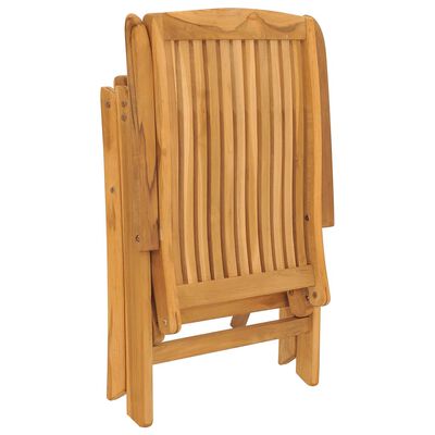 vidaXL 8 db dönthető tömör tíkfa kerti szék párnával
