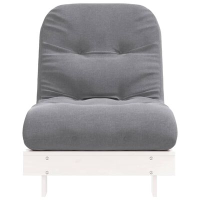 vidaXL fehér tömör fenyőfa futon kanapéágy matraccal 70 x 206 x 11 cm