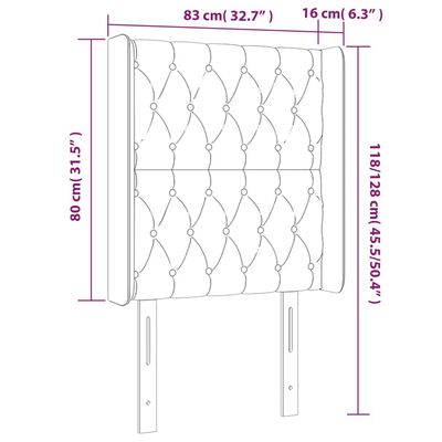 vidaXL tópszínű szövet LED-es fejtámla 83x16x118/128 cm