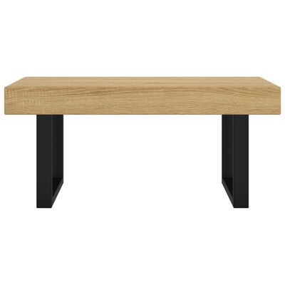 vidaXL világosbarna és fekete MDF és vas dohányzóasztal 90x45x40 cm