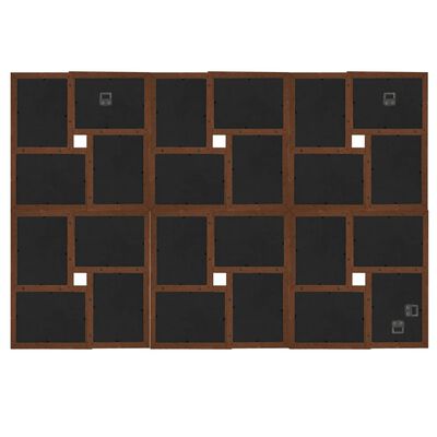 vidaXL sötétbarna MDF fényképkeretszett 24 db 10 x 15 cm-es képhez