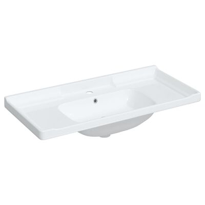 vidaXL fehér négyszögletű kerámia fürdőszobai mosdókagyló 100x48x23 cm