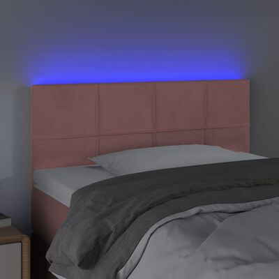 vidaXL rózsaszín bársony LED-es fejtámla 100x5x78/88 cm