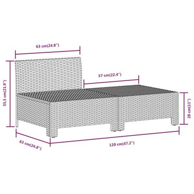 vidaXL 7 részes szürke polyrattan kerti ülőgarnitúra párnákkal