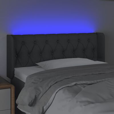 vidaXL sötétszürke szövet LED-es fejtámla 93 x 16 x 78/88 cm