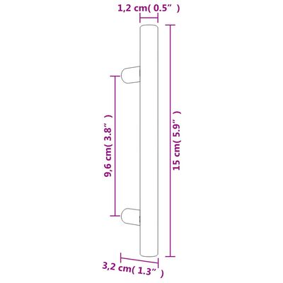 vidaXL 10 db aranyszínű rozsdamentes acél szekrényfogantyú 96 mm