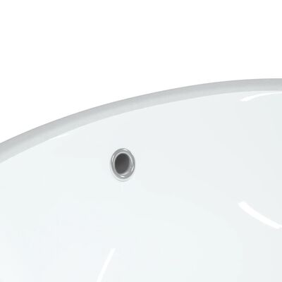 vidaXL fehér ovális kerámia fürdőszobai mosdókagyló 37x31x17,5 cm