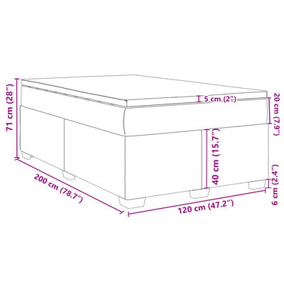 vidaXL sötétkék bársony rugós ágy matraccal 120 x 200 cm