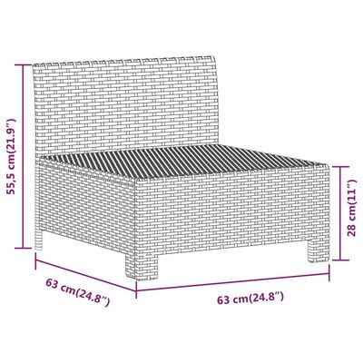 vidaXL 7 részes szürke polyrattan kerti ülőgarnitúra párnákkal