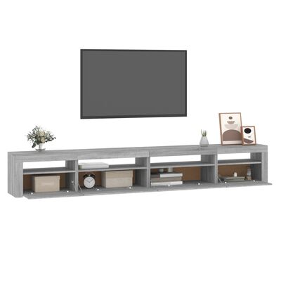 vidaXL szürke sonoma színű TV-szekrény LED-lámpákkal 270x35x40 cm