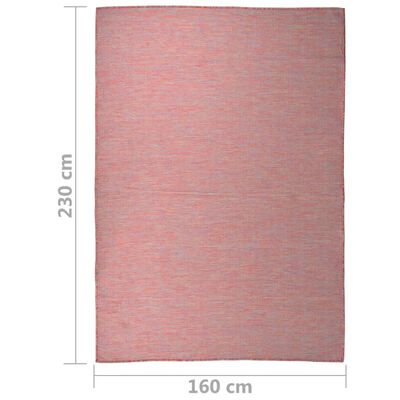 vidaXL piros lapos szövésű kültéri szőnyeg 160 x 230 cm