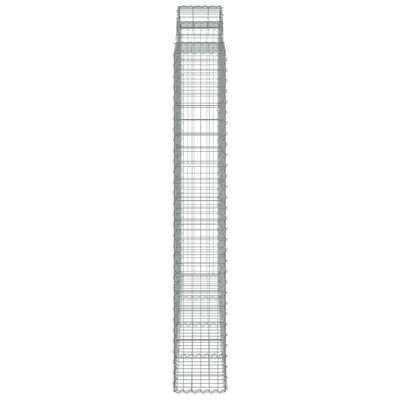 vidaXL 3 db íves horganyzott vas gabion kosár 200 x 30 x 200/220 cm