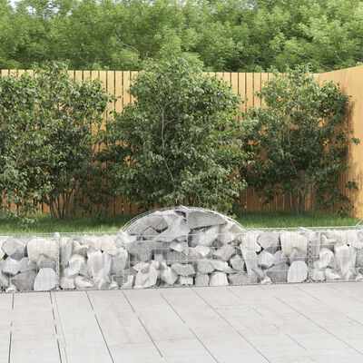 vidaXL 12 db íves horganyzott vas gabion kosár 200x30x40/60 cm